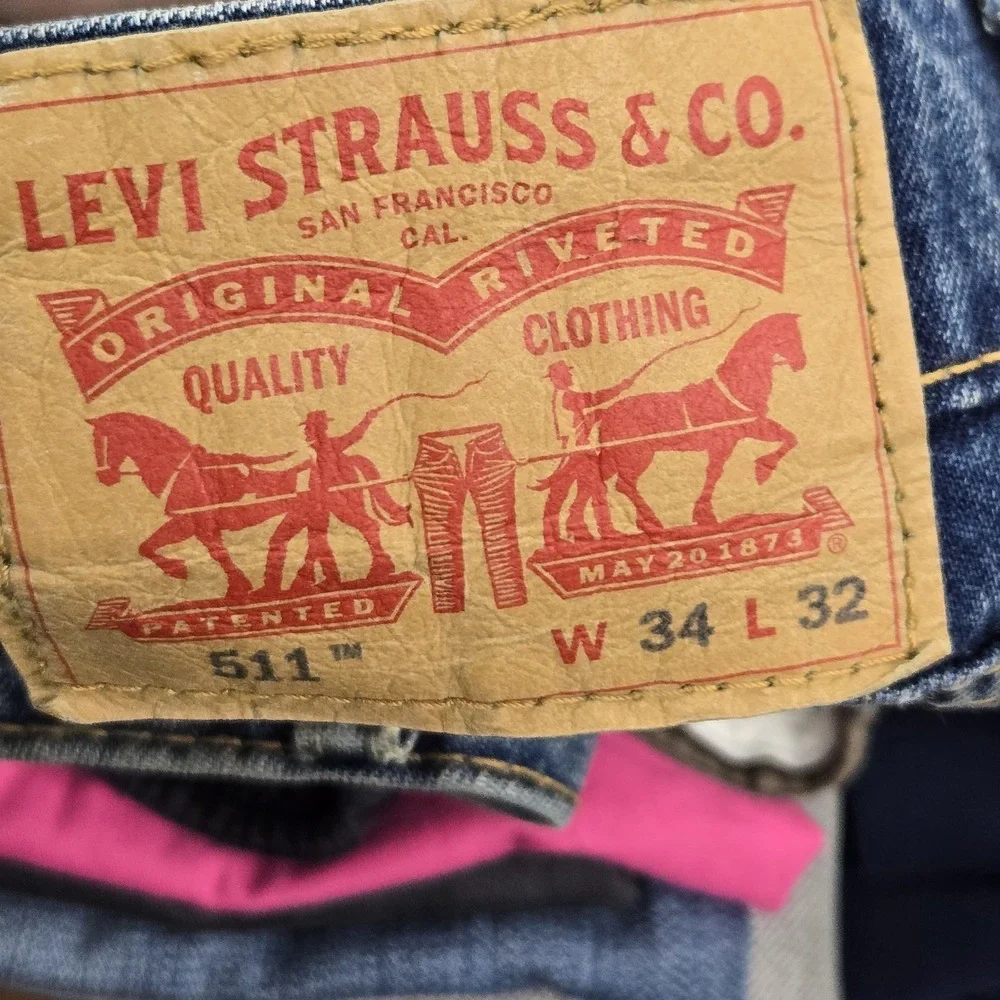 Levi's 511 Men Jeans 34X32 Blue Denim Slim Fit